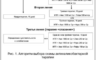 Схема лечения гастрита по международному протоколу (стандарту)