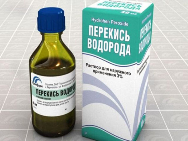 Перекись водорода: флакон и коробка
