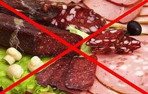Запрещенные продукты при диете